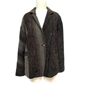 Deborah Cross Vintage Textile Wearable Art Jacket Blazer Small Medium
